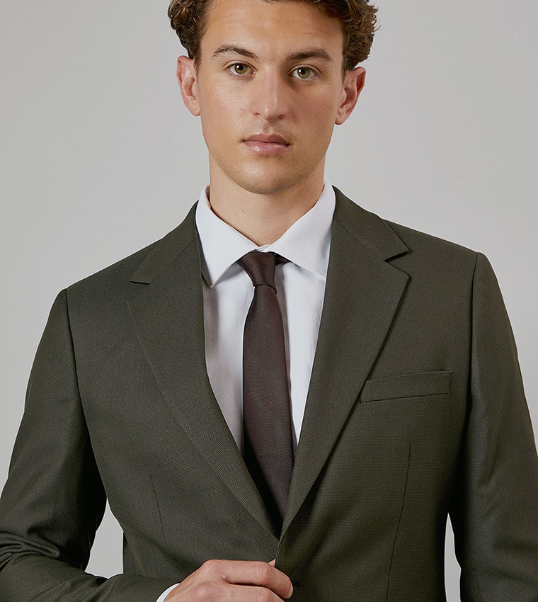 Textured Stretch Slim Fit Blazer