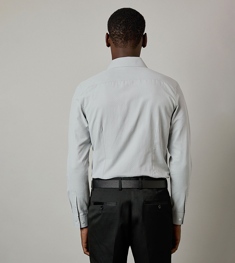 Dobby Slim Fit Long Sleeves Formal Shirt