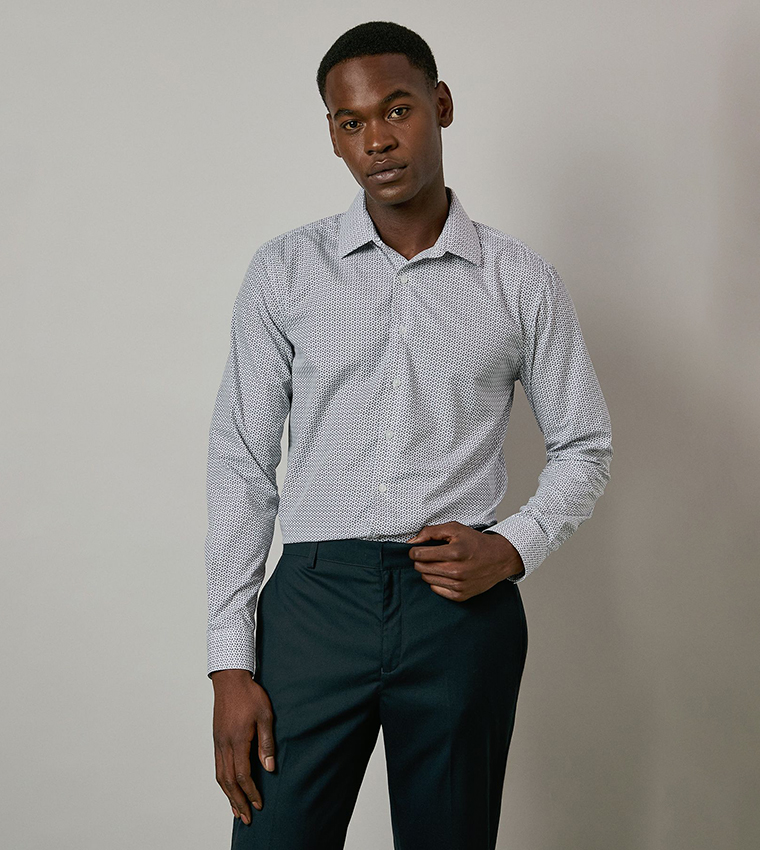 Paisley Print Slim Fit Long Sleeves Shirt
