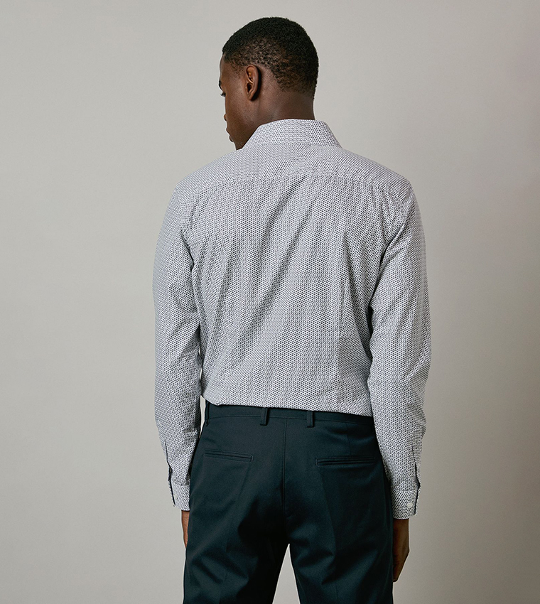Paisley Print Slim Fit Long Sleeves Shirt