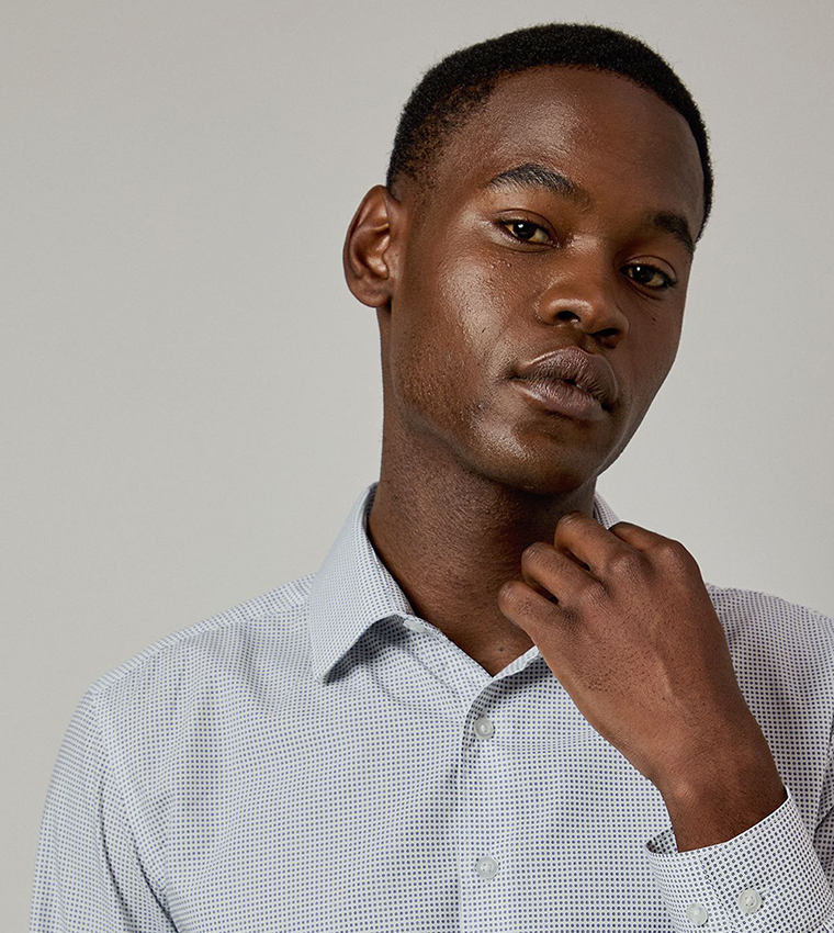 Printed Slim Fit Long Sleeves Formal Shirt