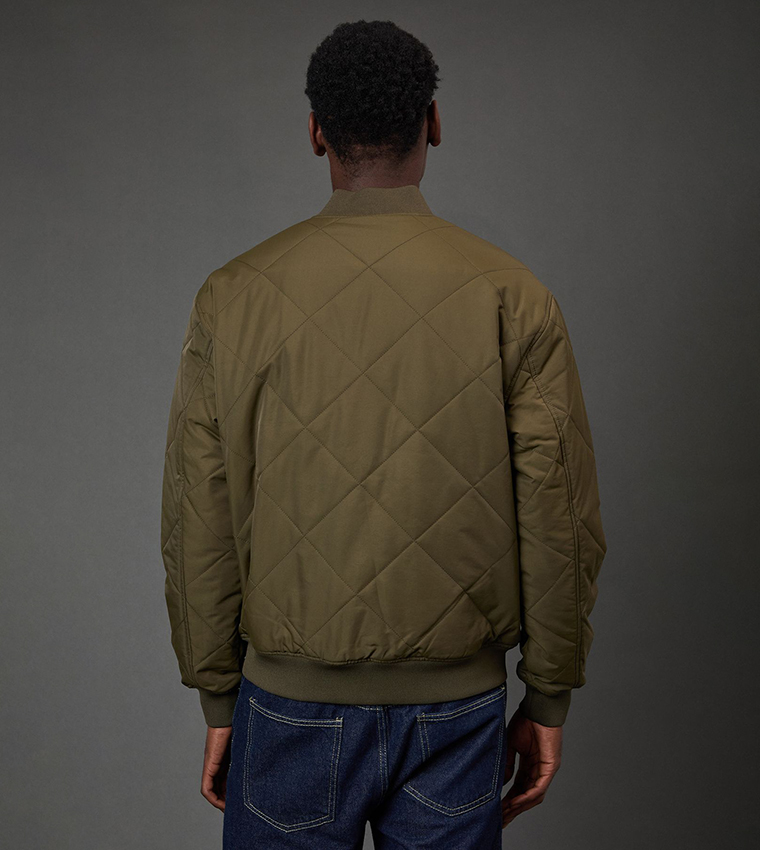 Diamond Quilted Bomber Jacket