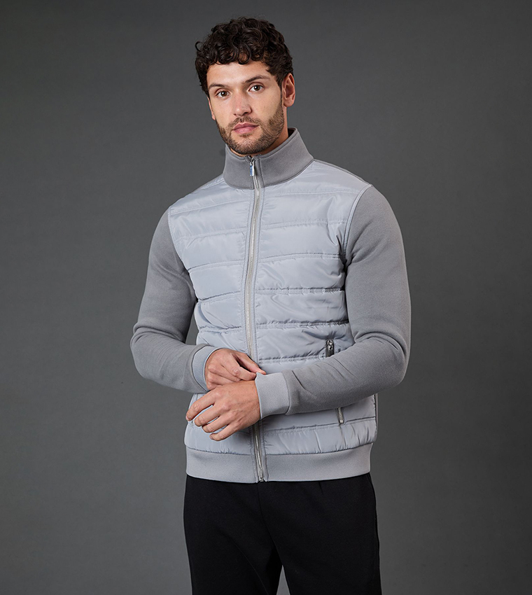 Buy Burton Solid Hybrid Padded Jacket In Grey 6thStreet Oman