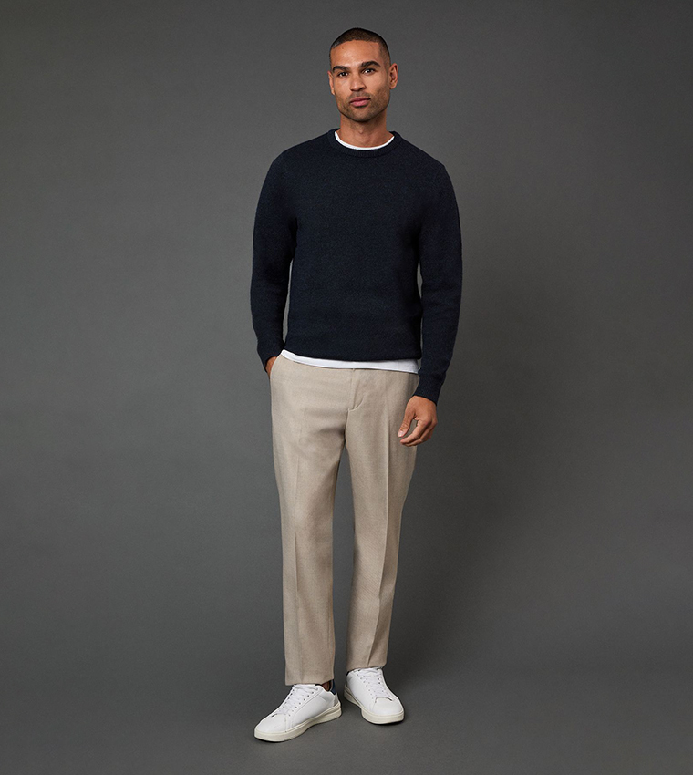 Textured Crew Neck Sweater