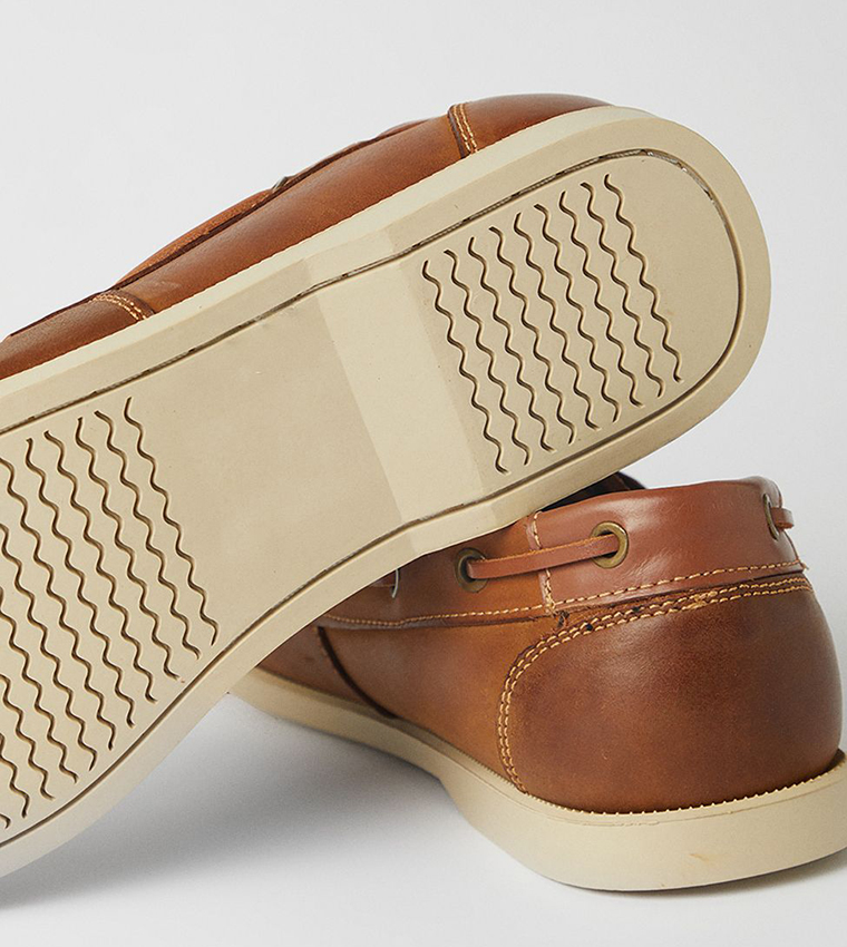 Buy Burton Leather Boat Shoes In Brown 6thStreet UAE