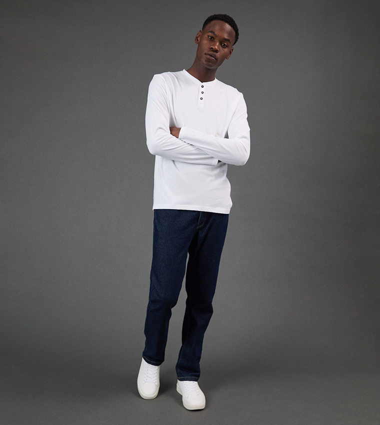 Long Sleeves Henley Neck T-Shirt