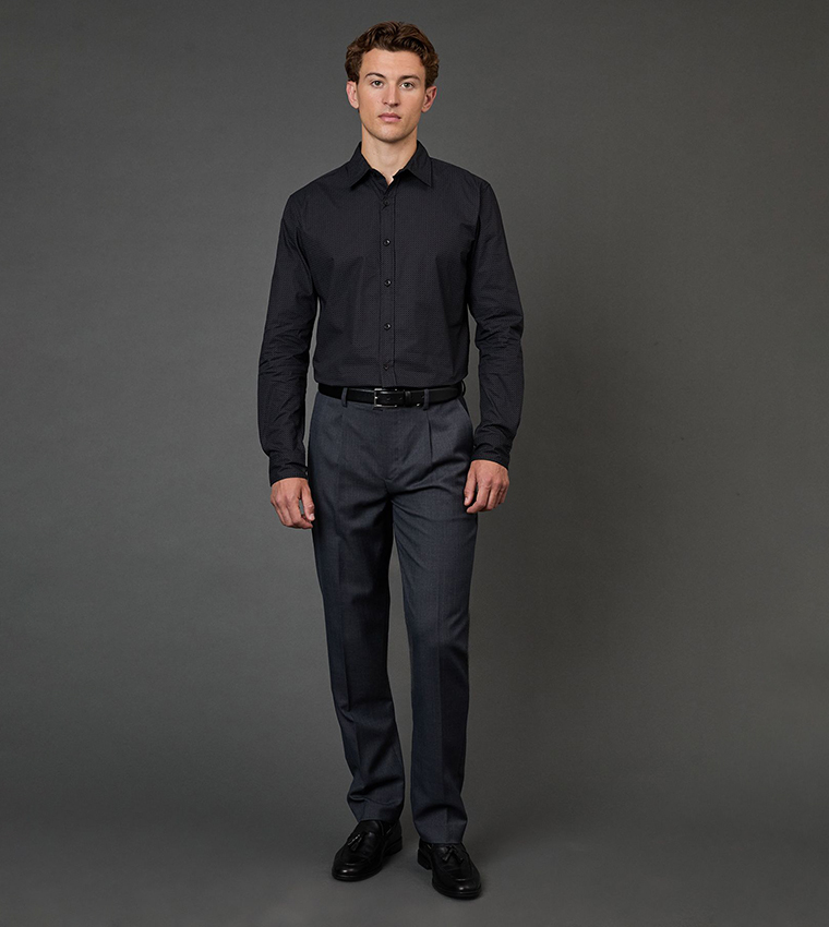 Geometric Print Long Sleeves Shirt