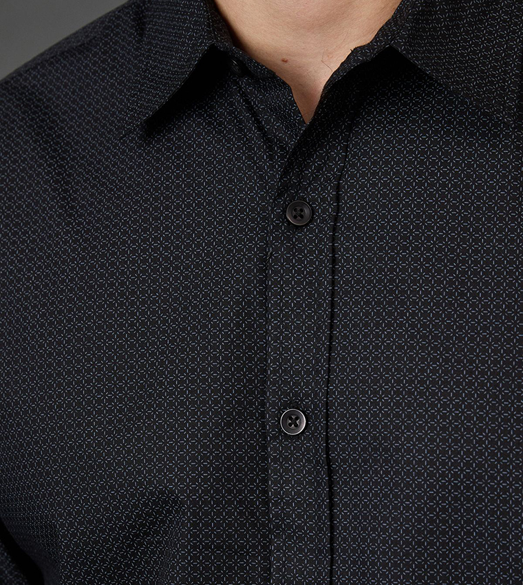 Geometric Print Long Sleeves Shirt