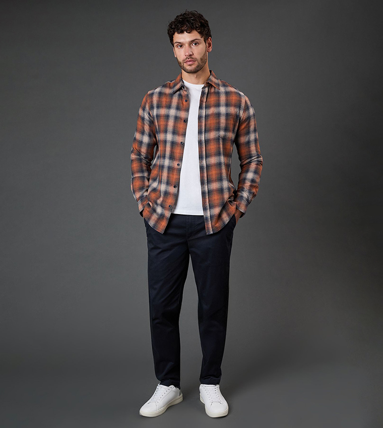 Brushed Plaid Long Sleeves Shirt