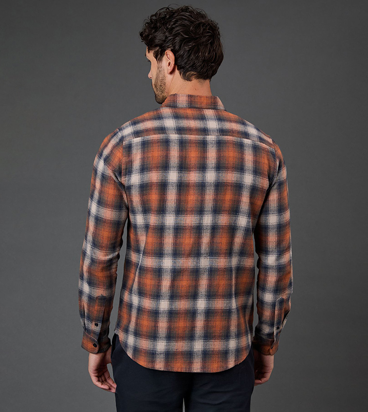 Brushed Plaid Long Sleeves Shirt