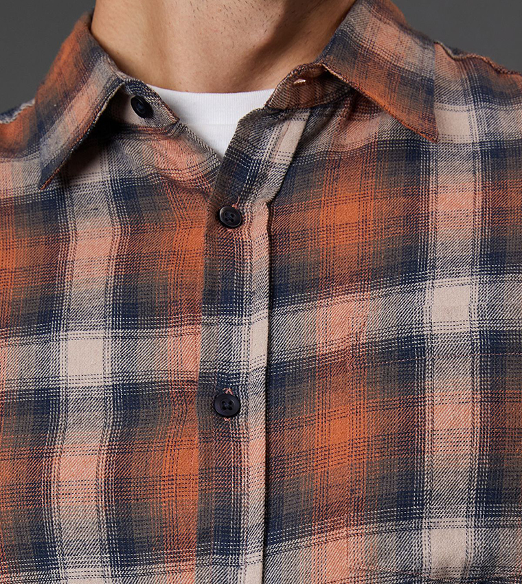 Brushed Plaid Long Sleeves Shirt