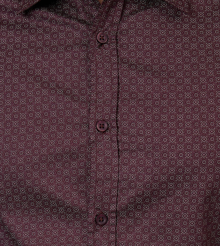 Patterned Slim Fit Long Sleeves Shirt