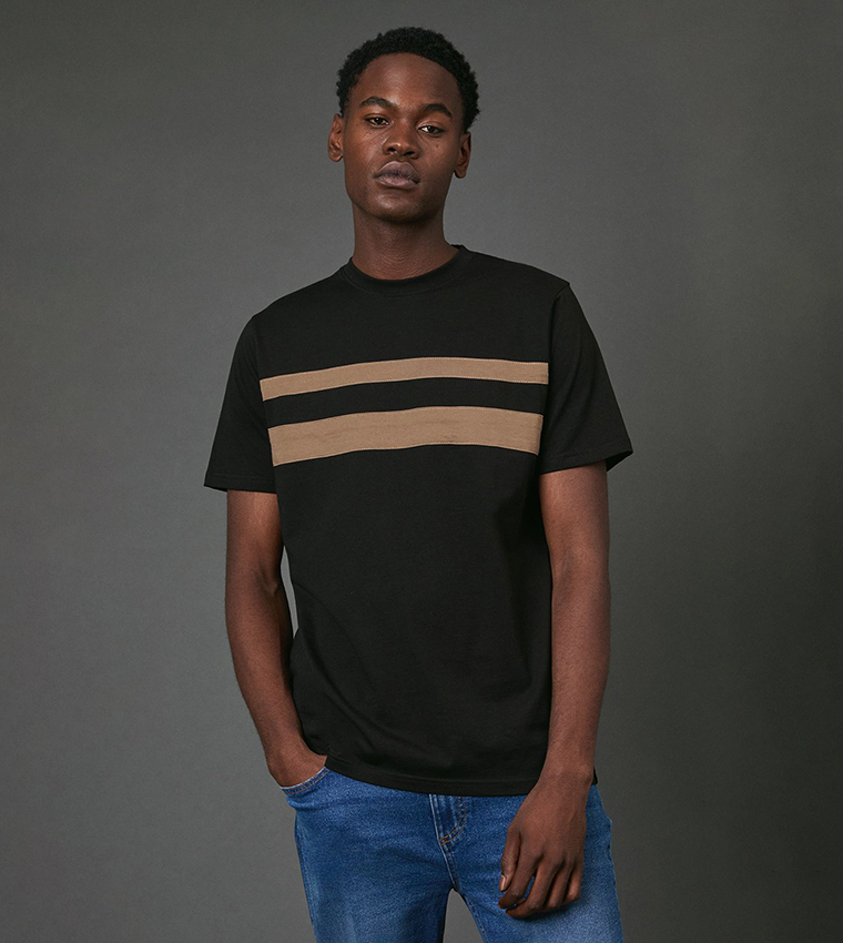 Stripe Detail Crew Neck T-Shirt