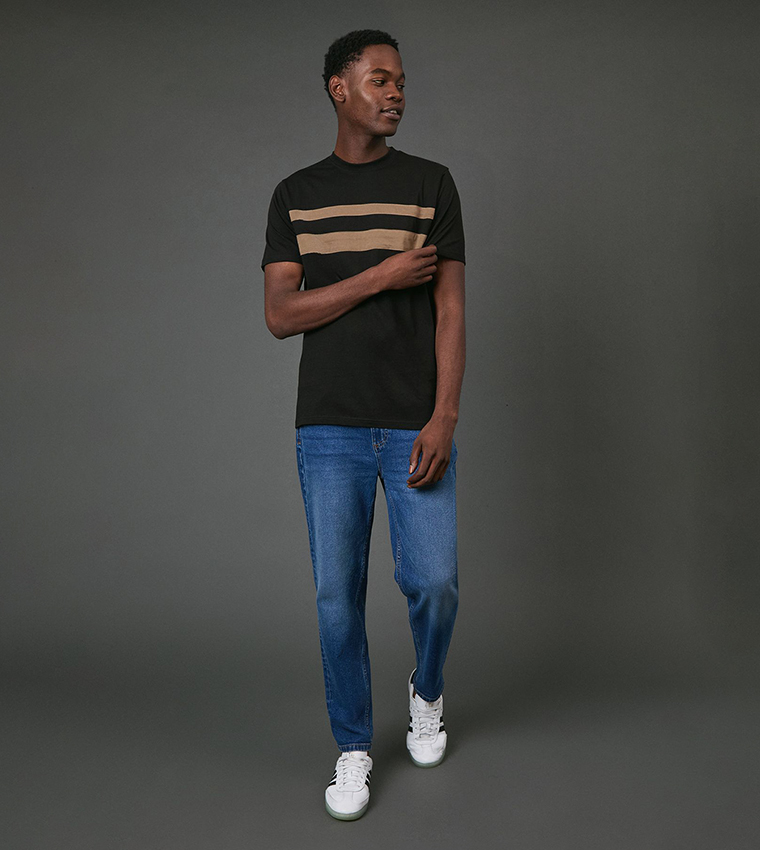 Stripe Detail Crew Neck T-Shirt