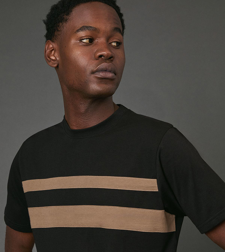 Stripe Detail Crew Neck T-Shirt