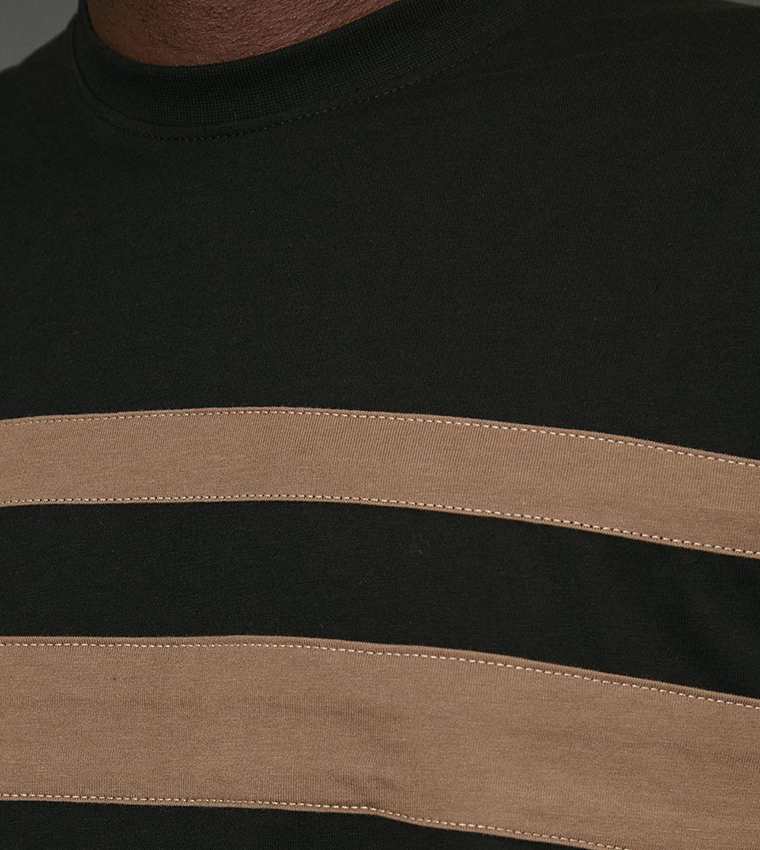 Stripe Detail Crew Neck T-Shirt