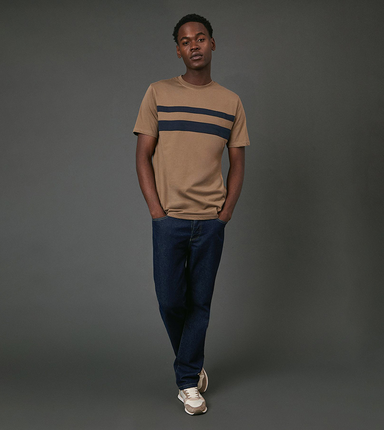 Stripe Detail Crew Neck T-Shirt