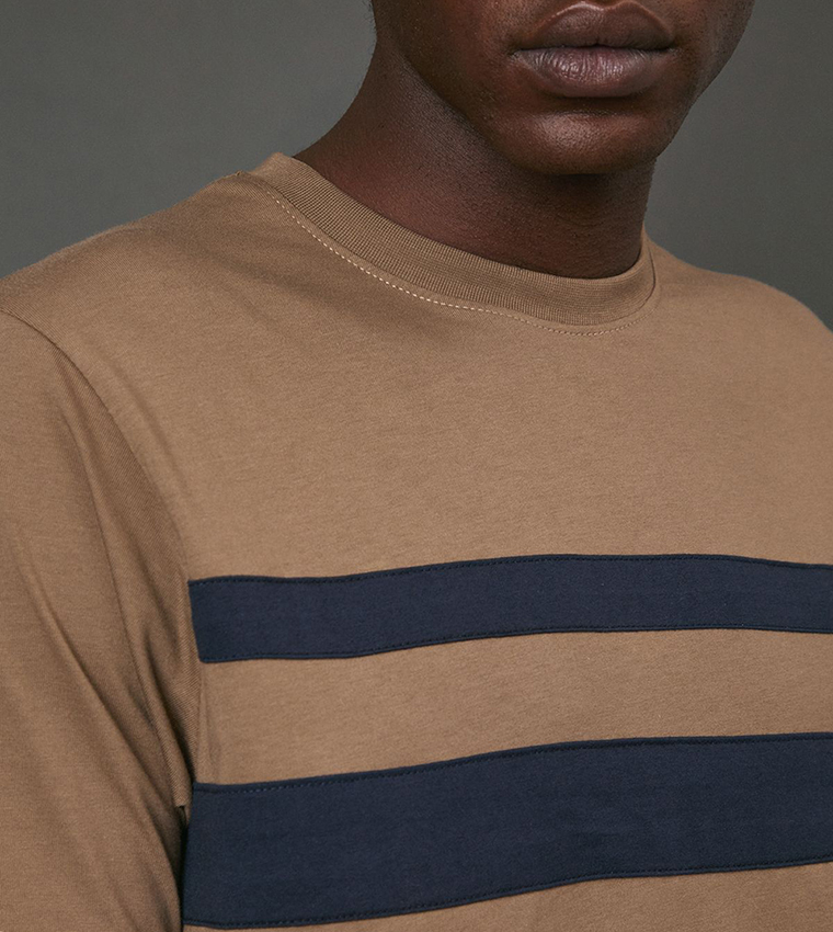 Stripe Detail Crew Neck T-Shirt