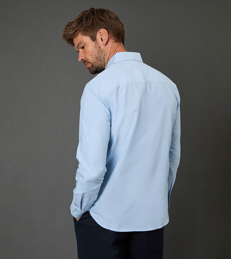 Solid Long Sleeves Oxford Shirt