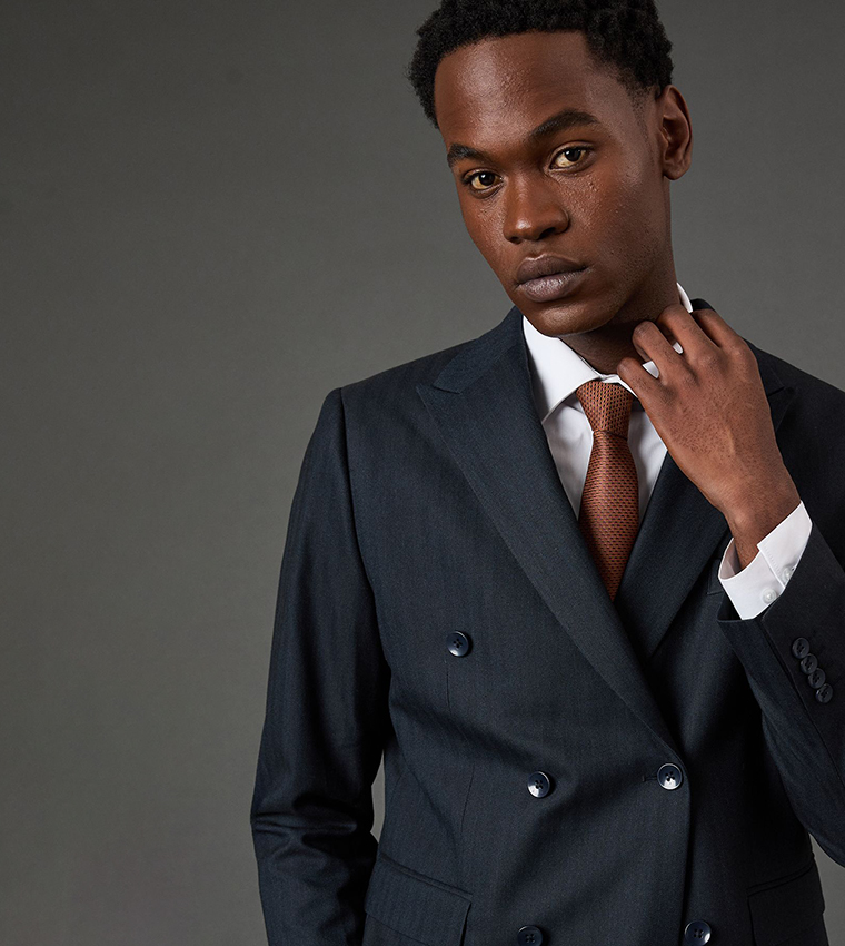 Herringbone Double Breasted Blazer