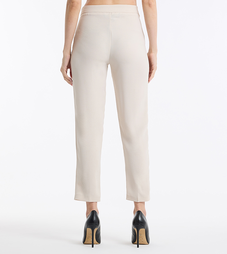 Solid Tapered Fit Trousers