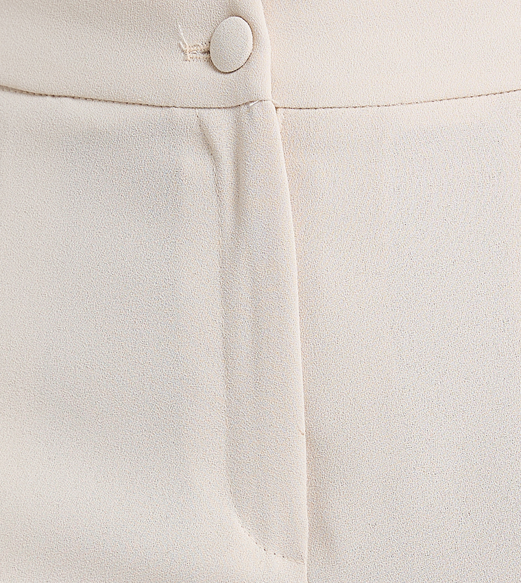 Solid Tapered Fit Trousers