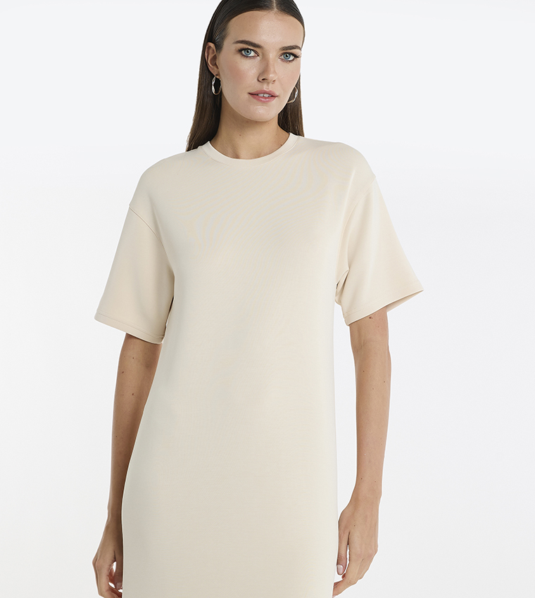 Solid Short Sleeves T-Shirt Dress