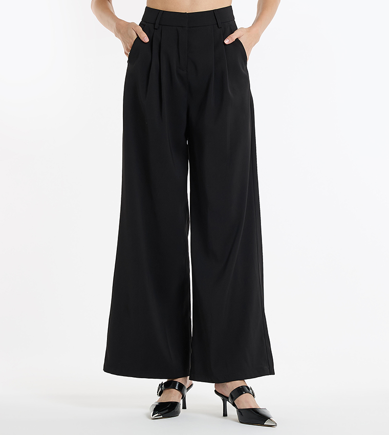 Pleated Wide Leg Pants
