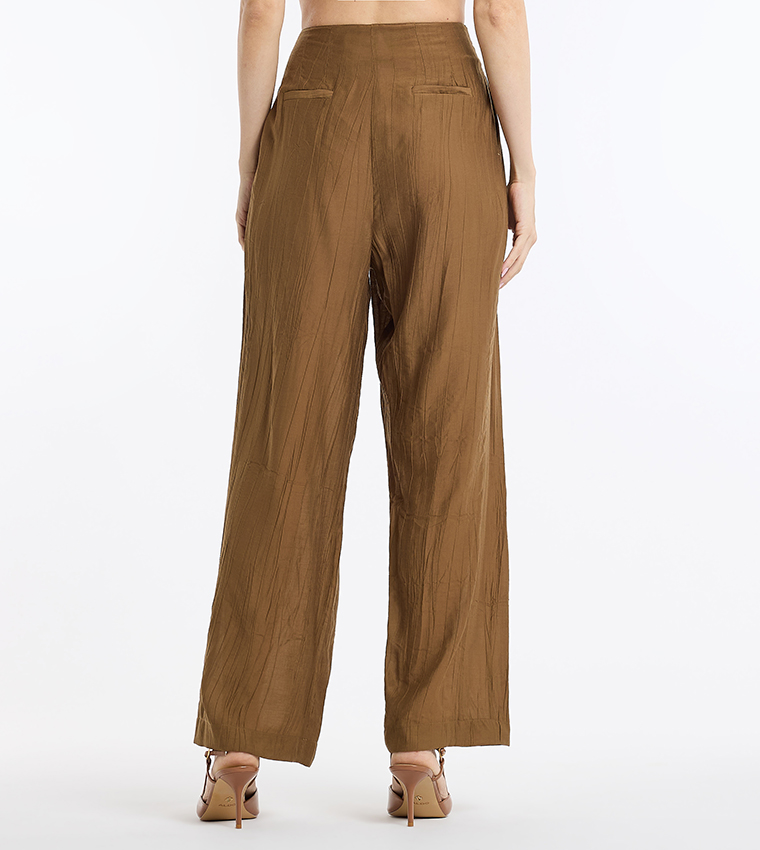  Textured Pleated Trousers