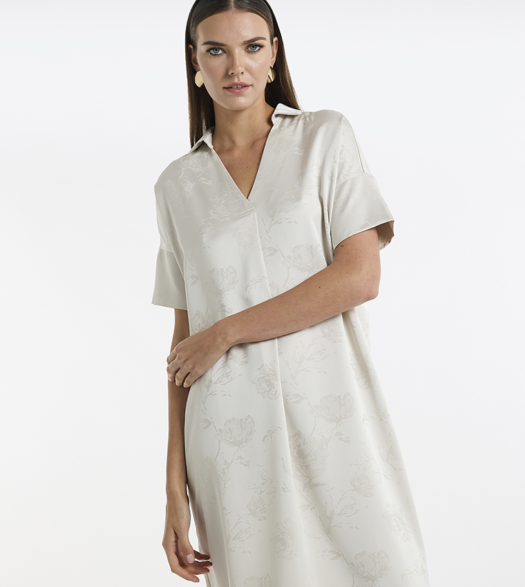 bcbg jacquard midi dress Buy BCBG Jacquard Collared Midi Dress In Grey