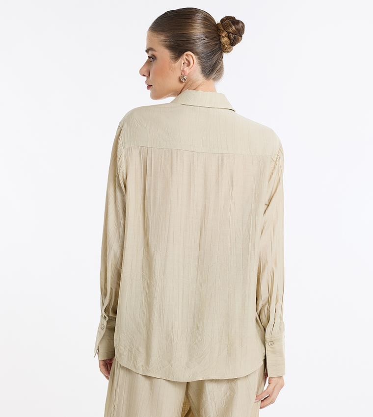 Crinkled Long Sleeves Shirt