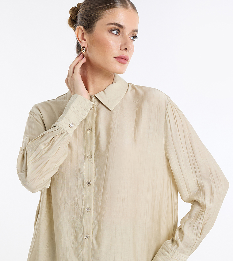 Crinkled Long Sleeves Shirt