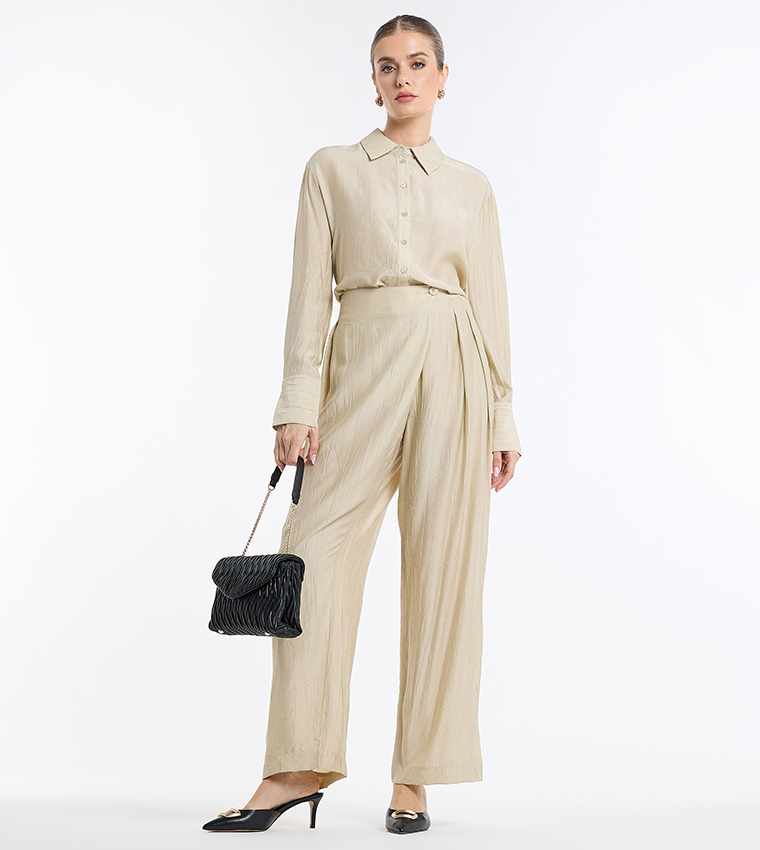 Crinkled Long Sleeves Shirt