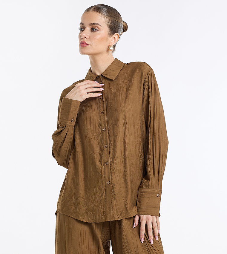 Crinkled Long Sleeves Shirt