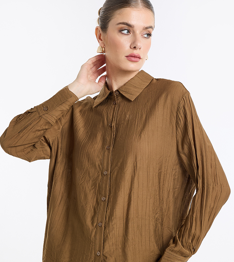 Crinkled Long Sleeves Shirt