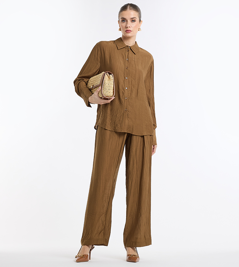 Crinkled Long Sleeves Shirt