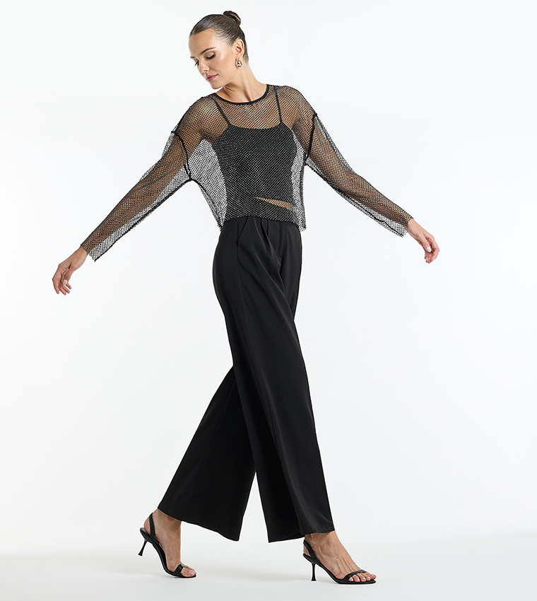 Mesh Studded Crop Top