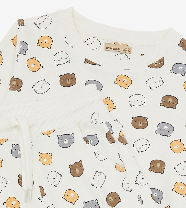 2 Piece Bear All Over Printed Jog Set