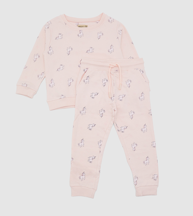 2 Piece Small Unicorn All Over Printed Jog Set