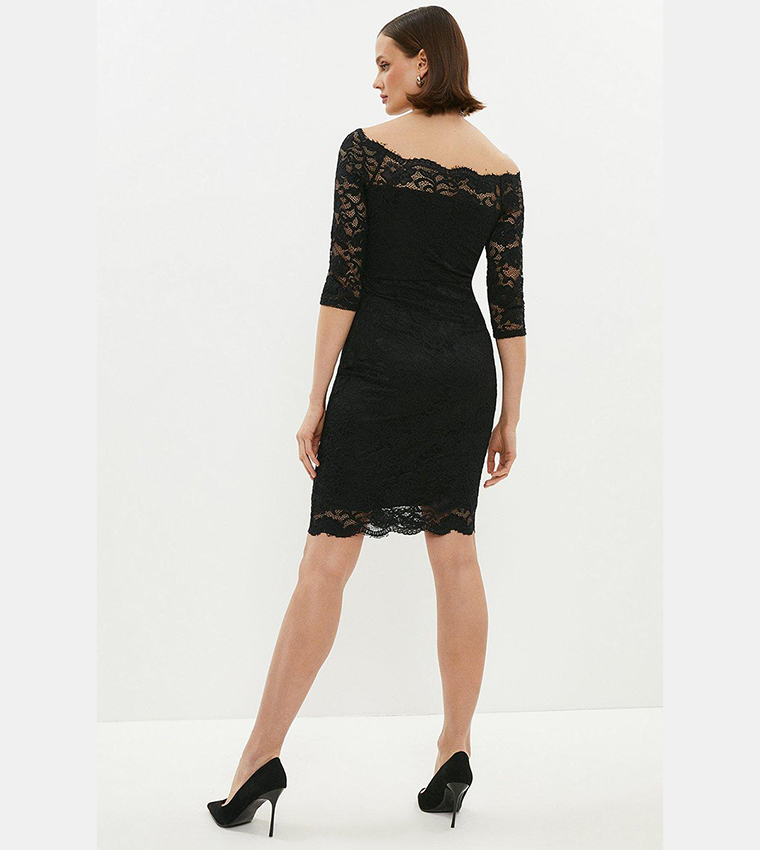 Buy Coast Bardot Lace Midi Dress In Black 6thstreet Kuwait 0834