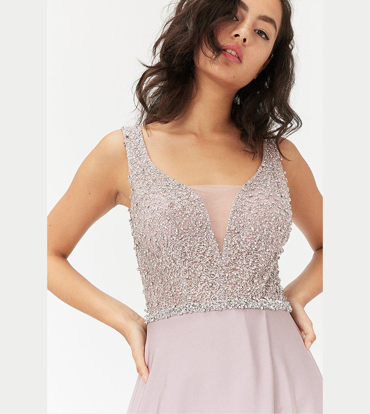 coast beaded satin maxi dress Coast Is Clear Maxi Dress