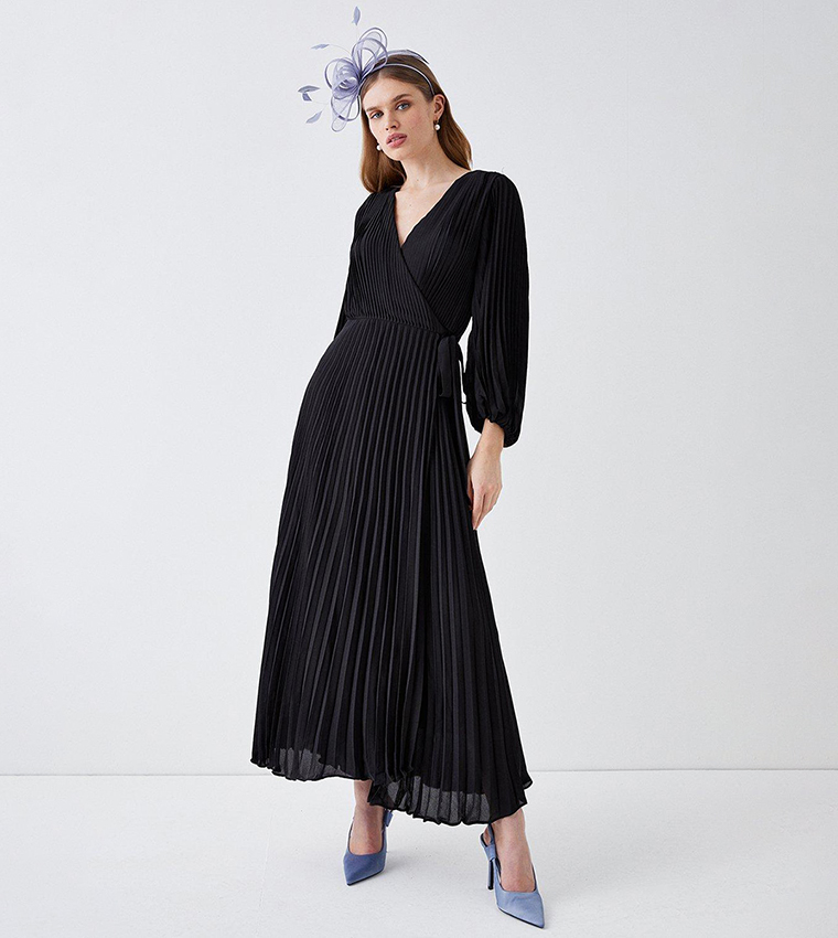 Buy Coast Premium Pleated Maxi Wrap Dress In Black 6thStreet Kuwait