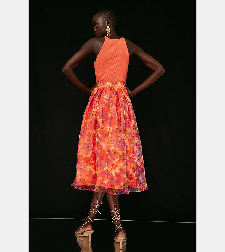 Orange 2024 organza skirt