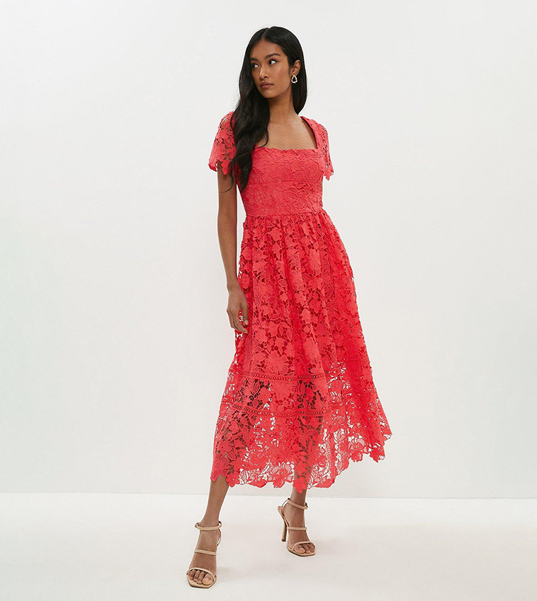 Next coral lace dress shop