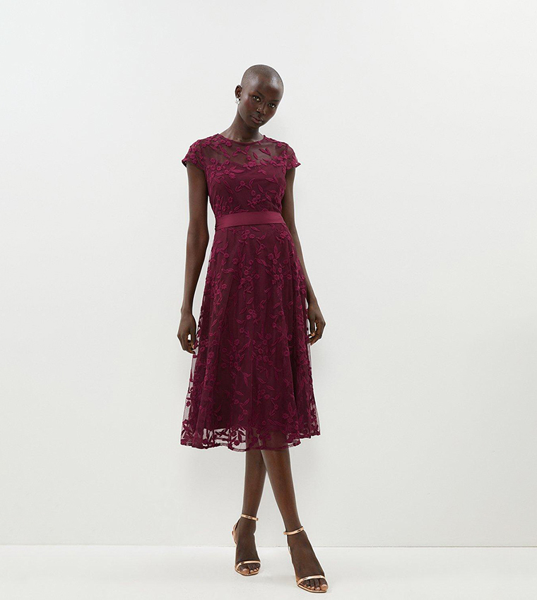 bellagio midi dress Charlotte Midi Terry Dress-Merlot