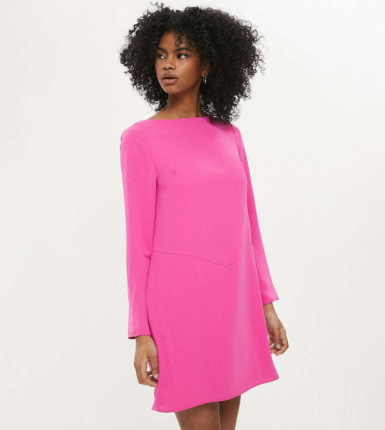 Buy Coast Seam Detail Crepe Shift Dress In Hot Pink | 6thstreet Oman