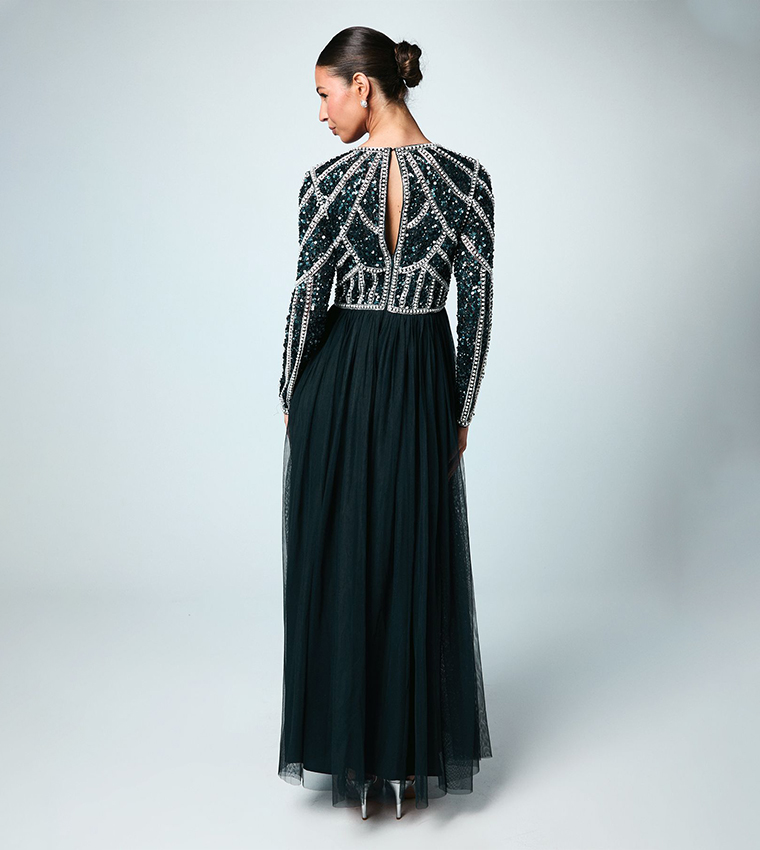 Sequined Coast Honoured Bodice Tulle Bridesmaid Maxi Dress