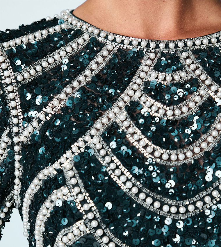 Sequined Coast Honoured Bodice Tulle Bridesmaid Maxi Dress