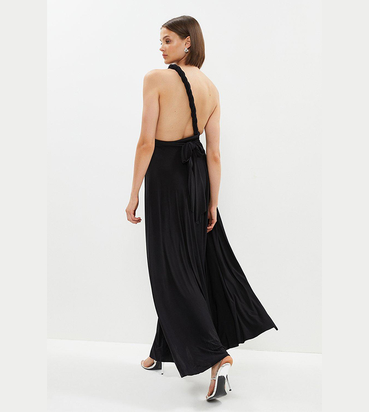 multiway bridesmaid dress black Plus Size Burgundy High-Low Dress main image 0