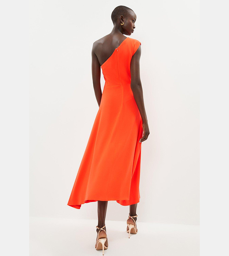 Neon orange one shoulder dress top